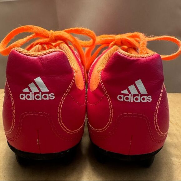 Adidas neon Pink Orange Soccer Shoes cleats size 7.5 football athletic sport - Picture 7 of 10